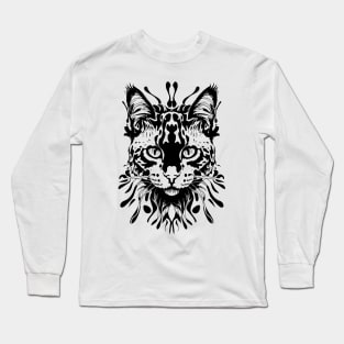 Cute Cat Illusion Design, Funny Cat Lover Gift Idea Long Sleeve T-Shirt